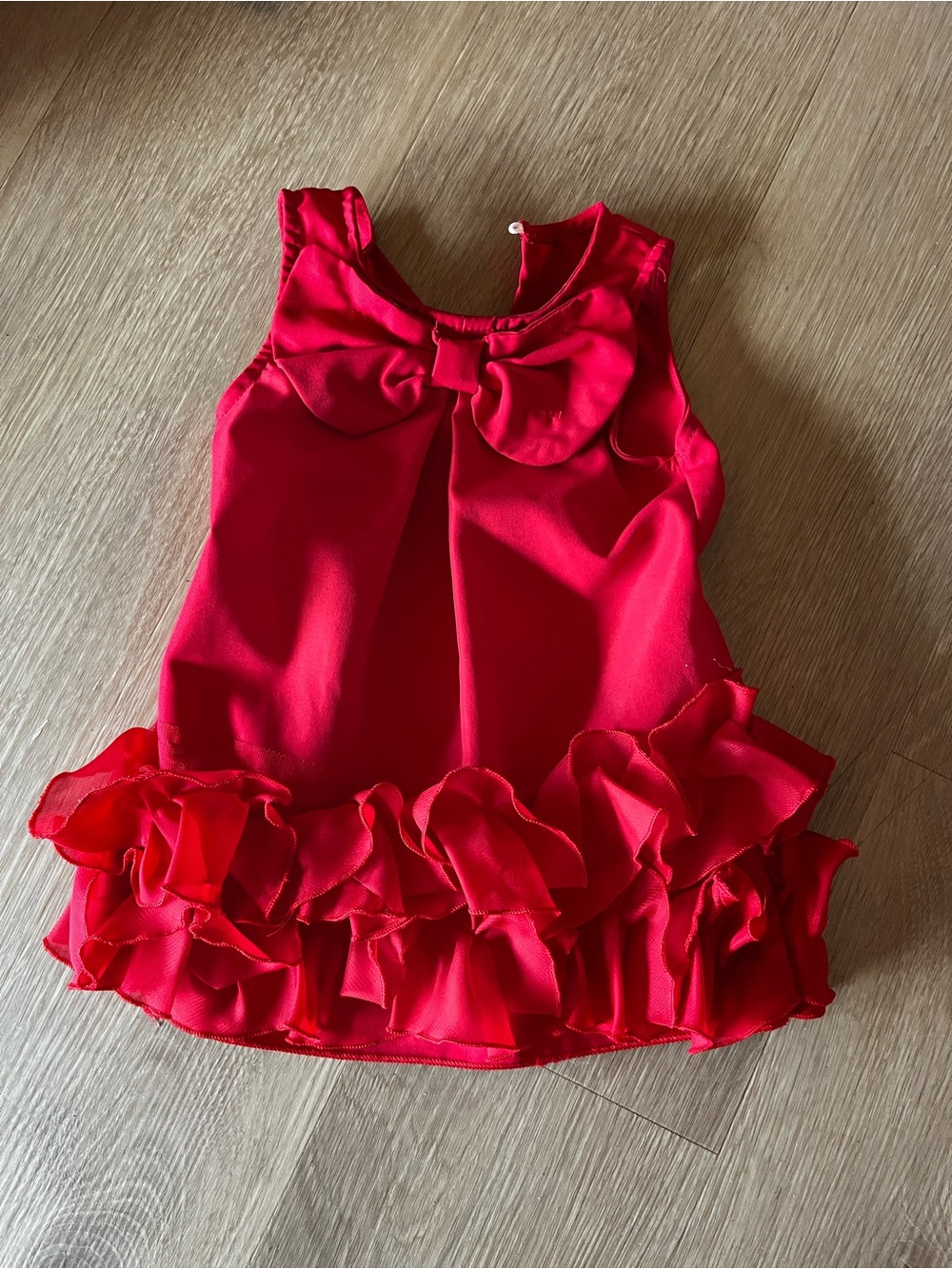 Red Ruffle Bow Tank Top